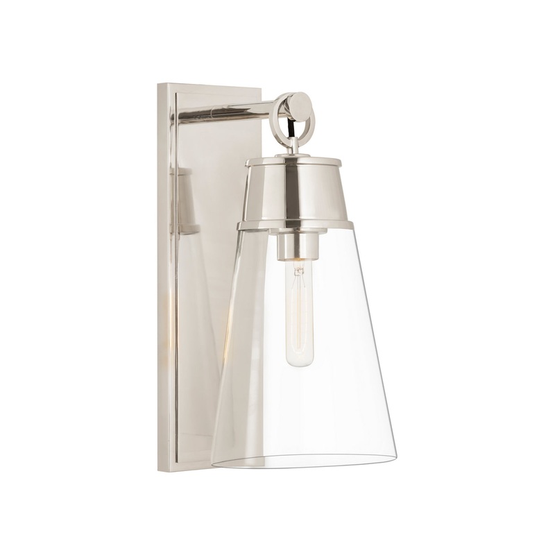 Z-Lite 2300-1SL-PN Wentworth One Light Wall Sconce, Polished Nickel