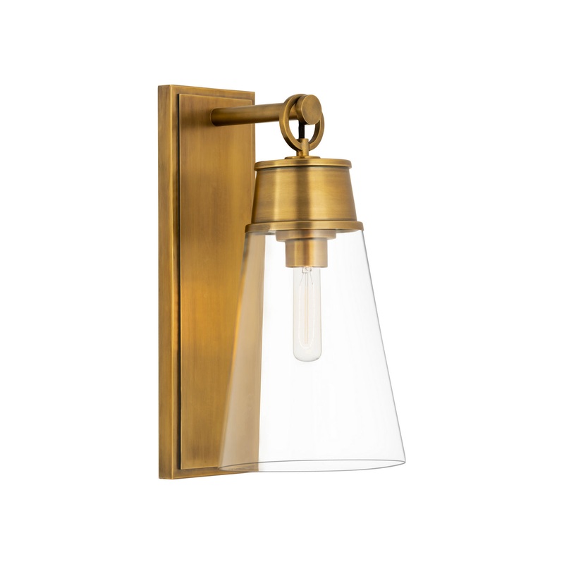 Z-Lite 2300-1SL-RB Wentworth One Light Wall Sconce, Rubbed Brass