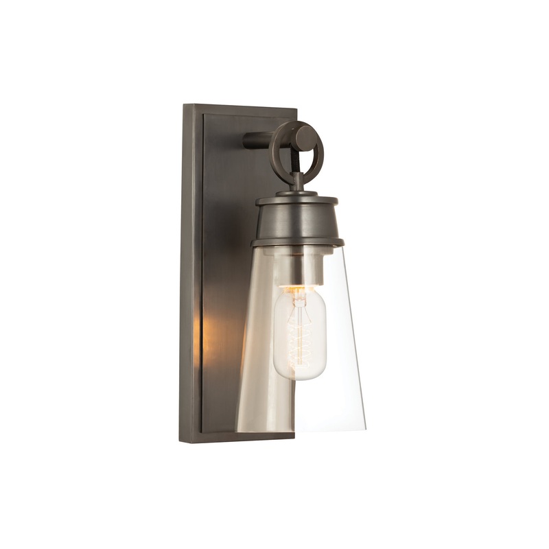 Z-Lite 2300-1SS-BP Wentworth One Light Wall Sconce, Plated Bronze