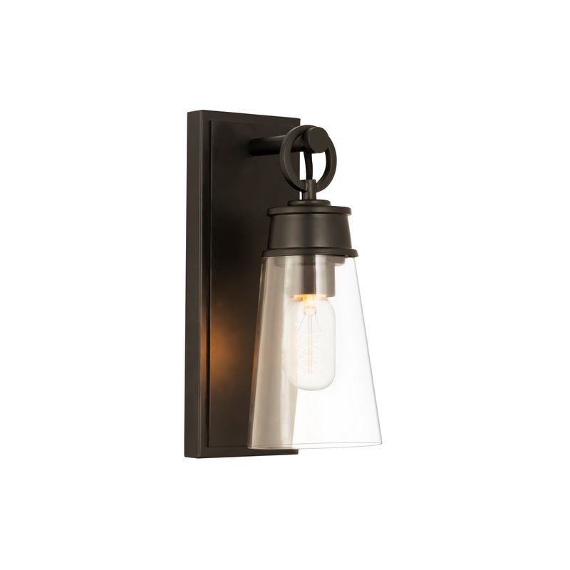 Z-Lite 2300-1SS-MB Wentworth One Light Wall Sconce, Matte Black