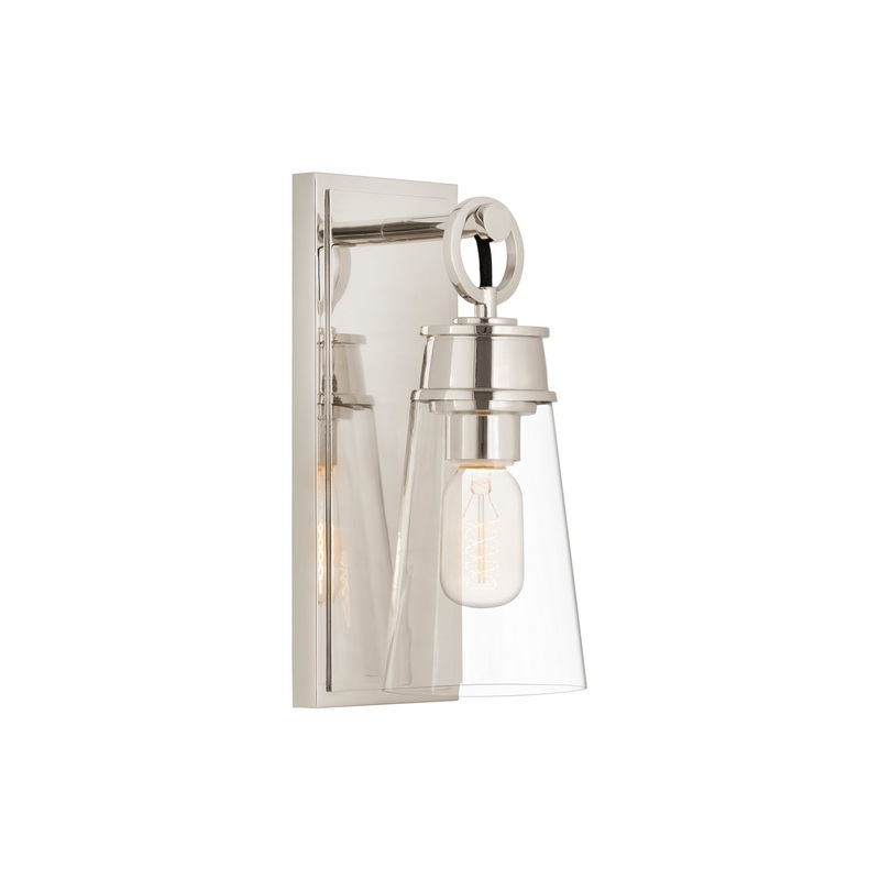 Z-Lite 2300-1SS-PN Wentworth One Light Wall Sconce, Polished Nickel