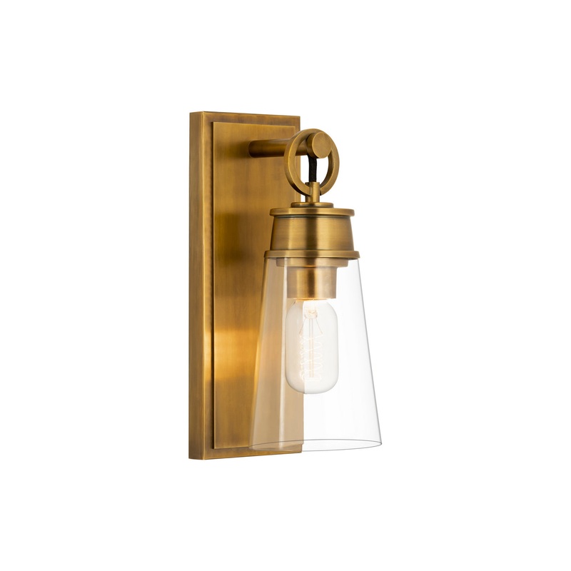 Z-Lite 2300-1SS-RB Wentworth One Light Wall Sconce, Rubbed Brass