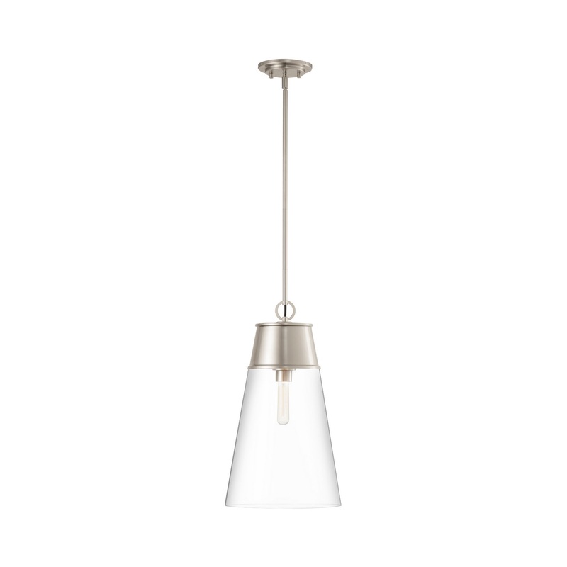 Z-Lite 2300P12-BN Wentworth One Light Pendant, Brushed Nickel