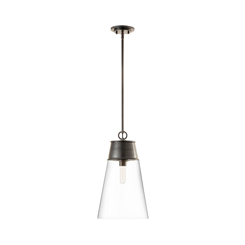 Z-Lite 2300P12-BP Wentworth One Light Pendant, Plated Bronze