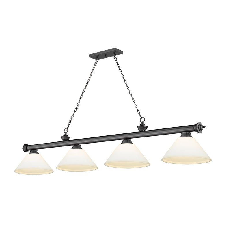 Z-Lite 2306-4BP-AMO14 Cordon Four Light Island Pendant, Bronze Plate
