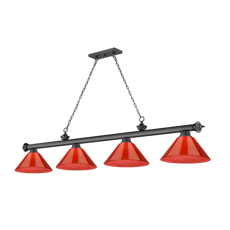 Z-Lite 2306-4BP-ARBG Cordon Four Light Island Pendant, Bronze Plate