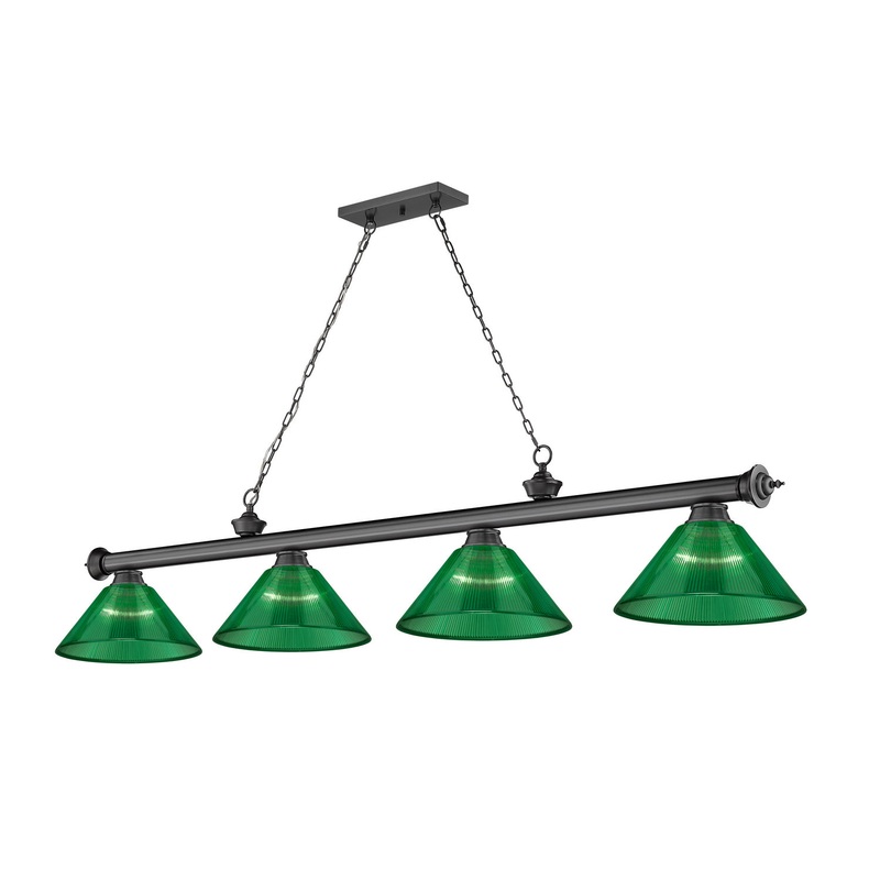 Z-Lite 2306-4BP-ARG Cordon Four Light Island Pendant, Bronze Plate