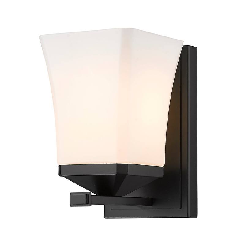 Z-Lite 1939-1S-MB Darcy One Light Wall Sconce, Matte Black