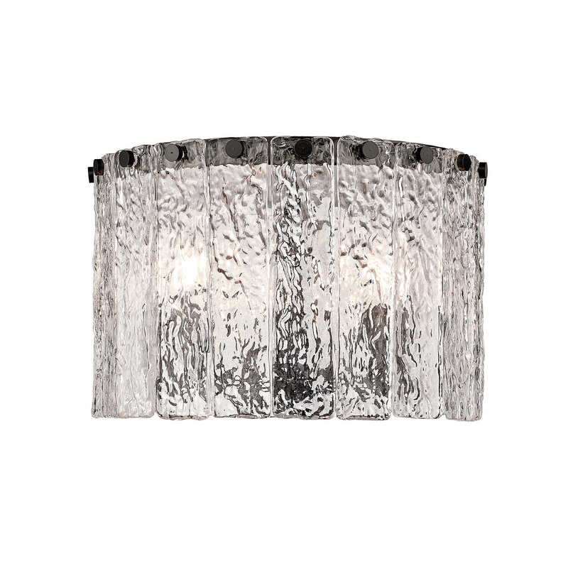 Z-Lite 1943F12-MB Glacier Three Light Flush Mount, Matte Black