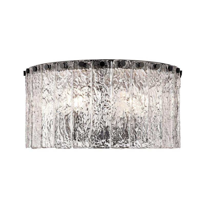 Z-Lite 1943F16-MB Glacier Five Light Flush Mount, Matte Black
