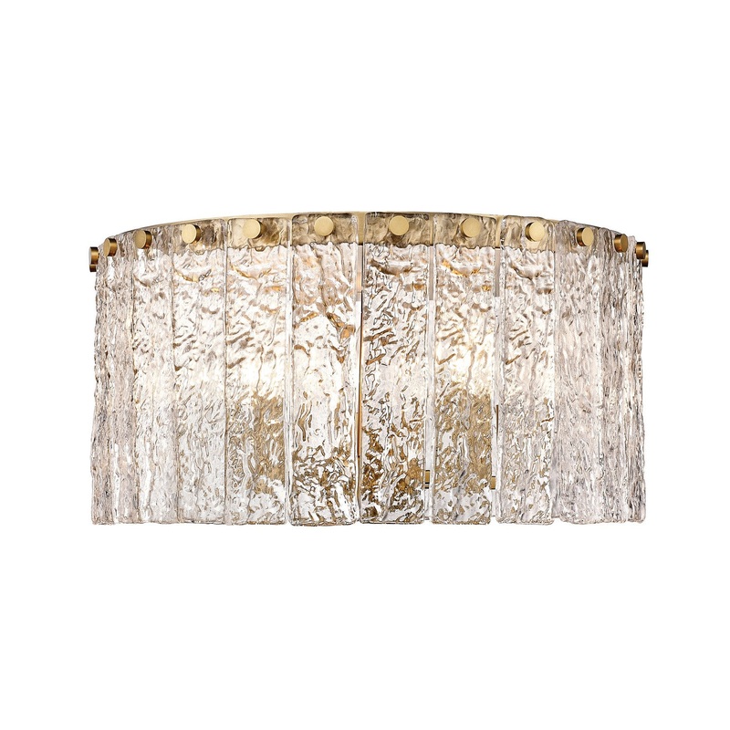 Z-Lite 1943F16-MGLD Glacier Five Light Flush Mount, Modern Gold