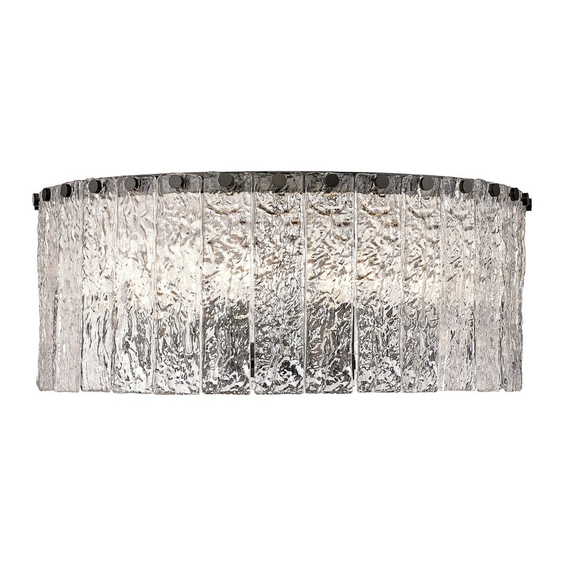 Z-Lite 1943F20-MB Glacier Eight Light Flush Mount, Matte Black
