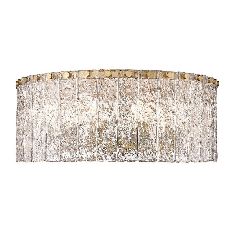 Z-Lite 1943F20-MGLD Glacier Eight Light Flush Mount, Modern Gold