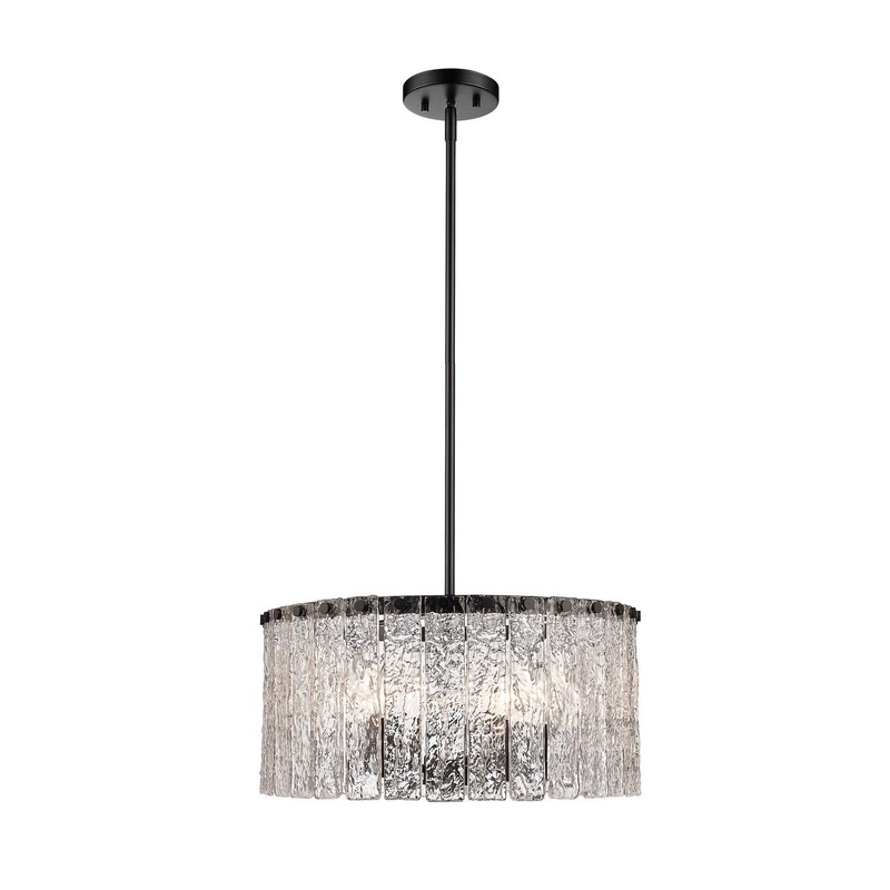 Z-Lite 1943P18-MB Glacier Five Light Pendant, Matte Black