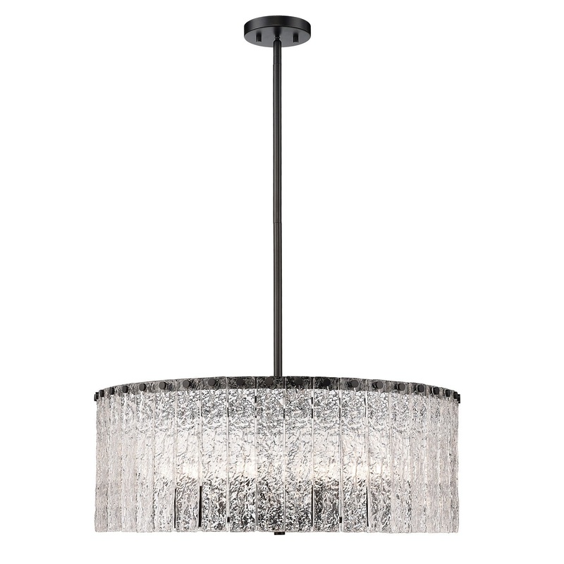 Z-Lite 1943P26-MB Glacier Ten Light Pendant, Matte Black