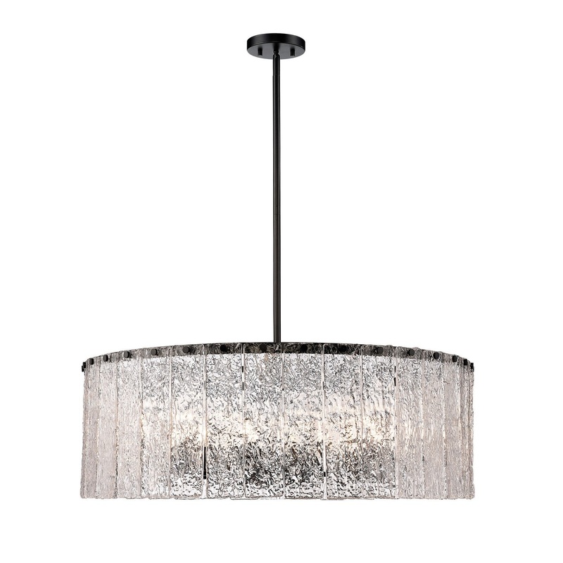 Z-Lite 1943P32-MB Glacier 12 Light Pendant, Matte Black