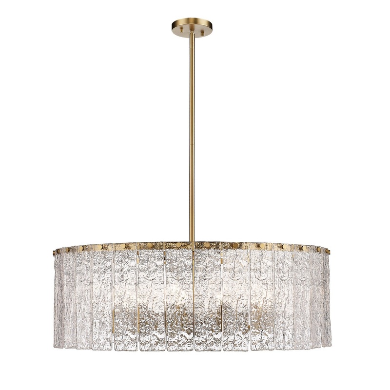 Z-Lite 1943P32-MGLD Glacier 12 Light Pendant, Modern Gold