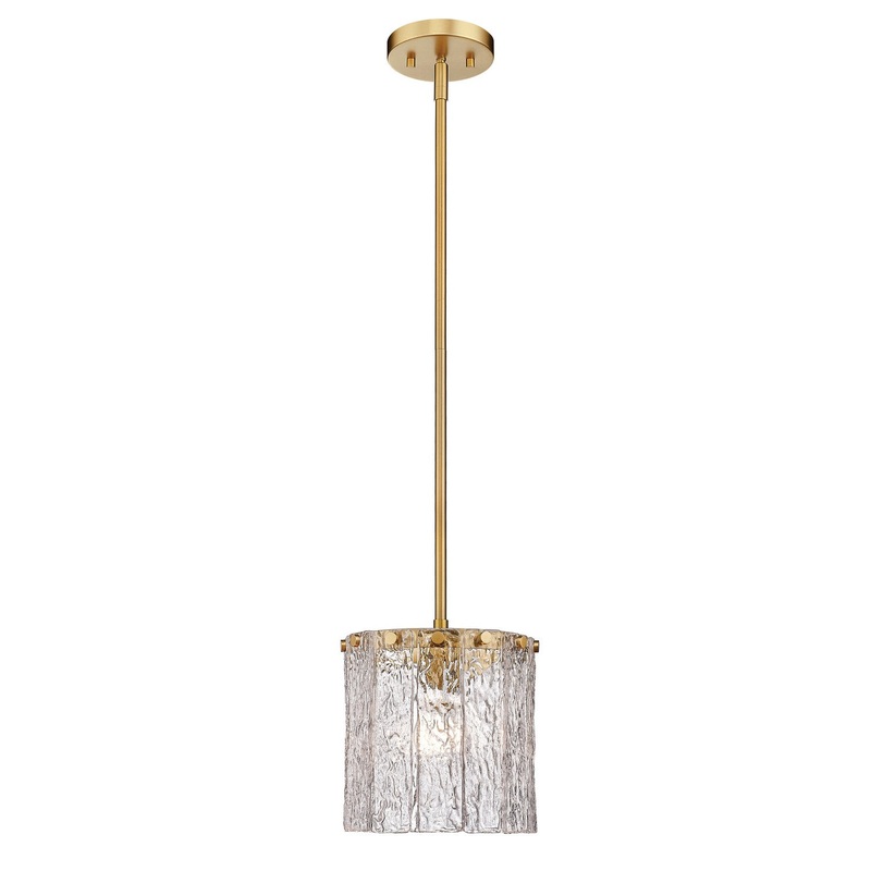 Z-Lite 1943P8-MGLD Glacier One Light Pendant, Modern Gold