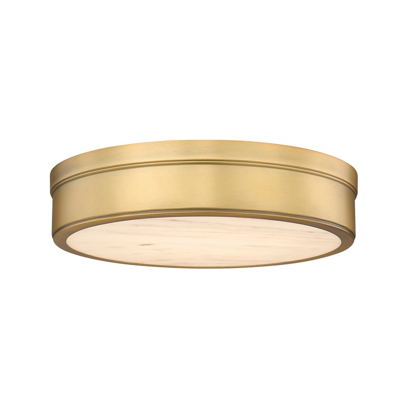 Z-Lite 1944F15-RB-LED Anders LED Flush Mount, Rubbed Brass