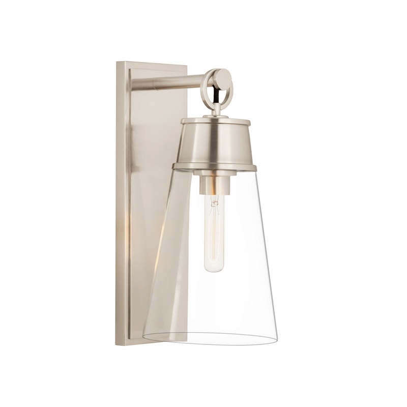 Z-Lite 2300-1SL-BN Wentworth One Light Wall Sconce, Brushed Nickel