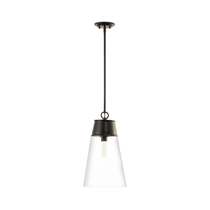 Z-Lite 2300P12-MB Wentworth One Light Pendant, Matte Black