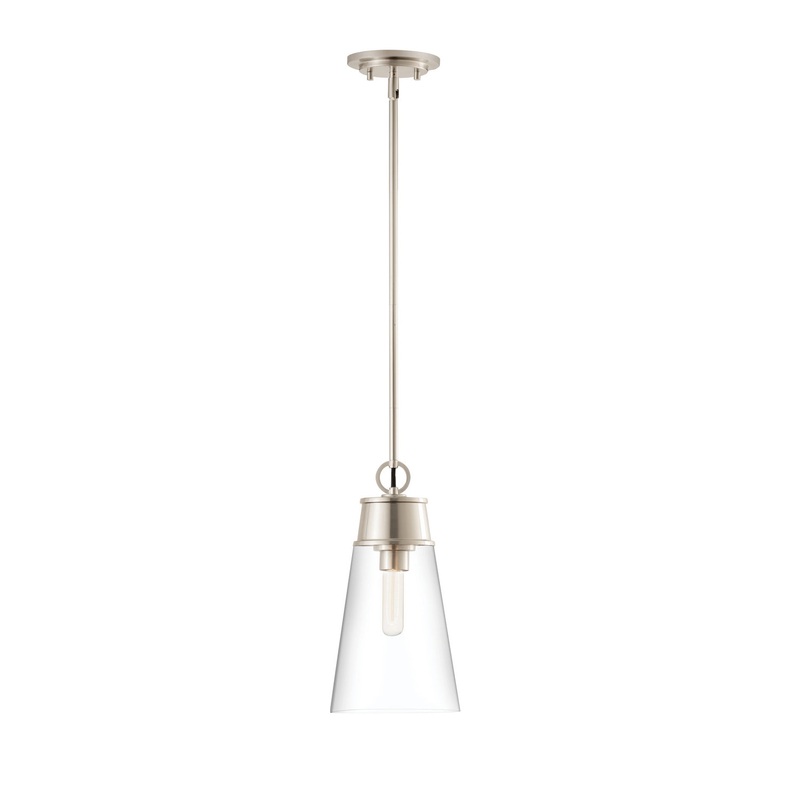 Z-Lite 2300P8-BN Wentworth One Light Pendant, Brushed Nickel