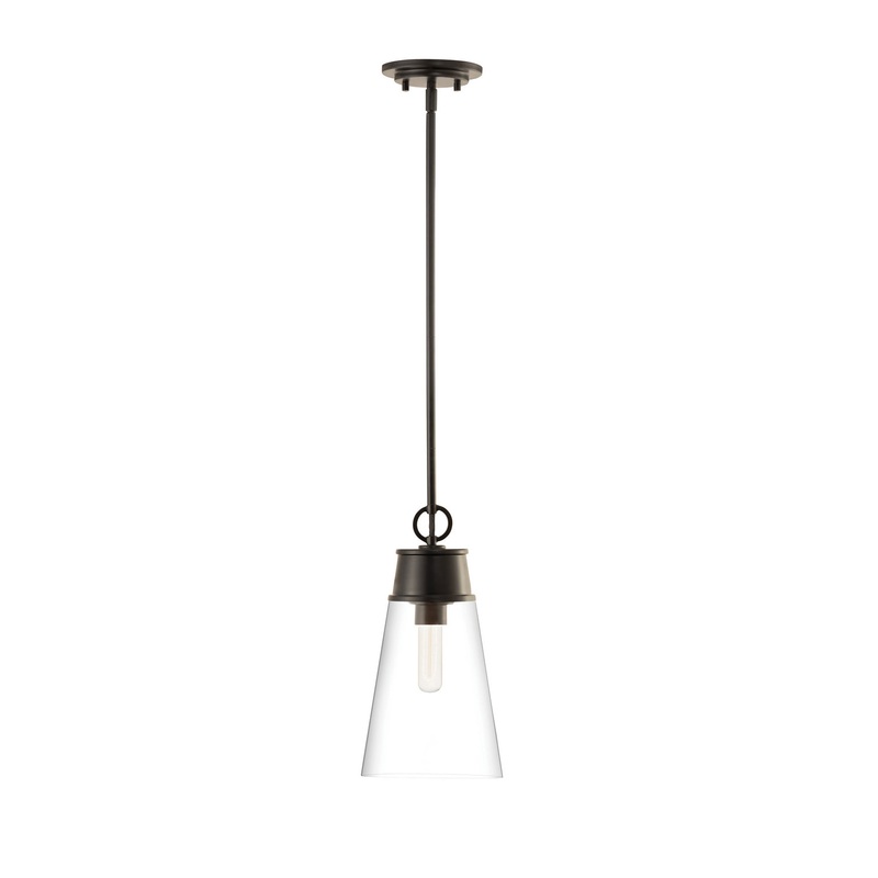 Z-Lite 2300P8-MB Wentworth One Light Pendant, Matte Black