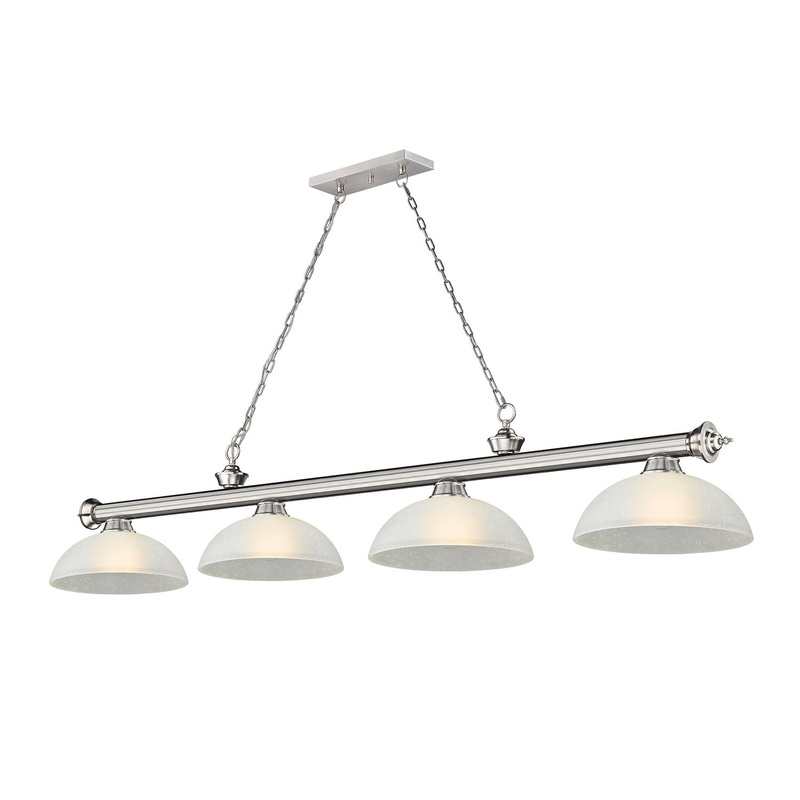 Z-Lite 2306-4BN-DWL14 Cordon Four Light Island Pendant, Brushed Nickel