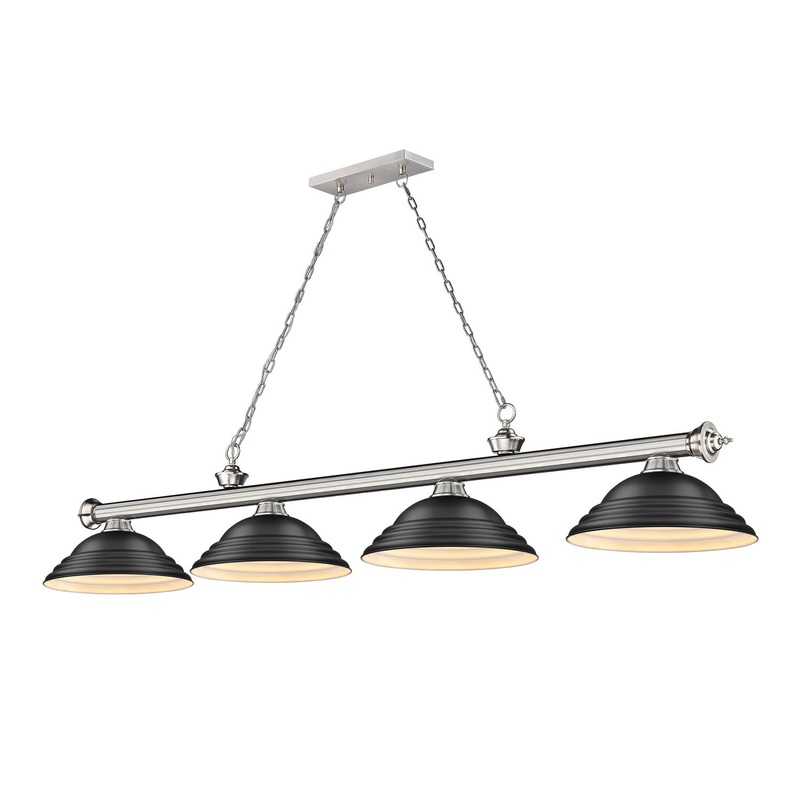 Z-Lite 2306-4BN-SMB Cordon Four Light Island Pendant, Brushed Nickel