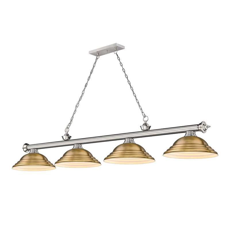 Z-Lite 2306-4BN-SRB Cordon Four Light Island Pendant, Brushed Nickel