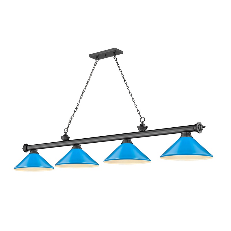 Z-Lite 2306-4BP-MEB Cordon Four Light Island Pendant, Bronze Plate