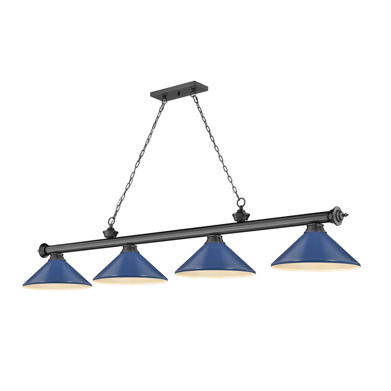 Z-Lite 2306-4BP-MNB Cordon Four Light Island Pendant, Bronze Plate