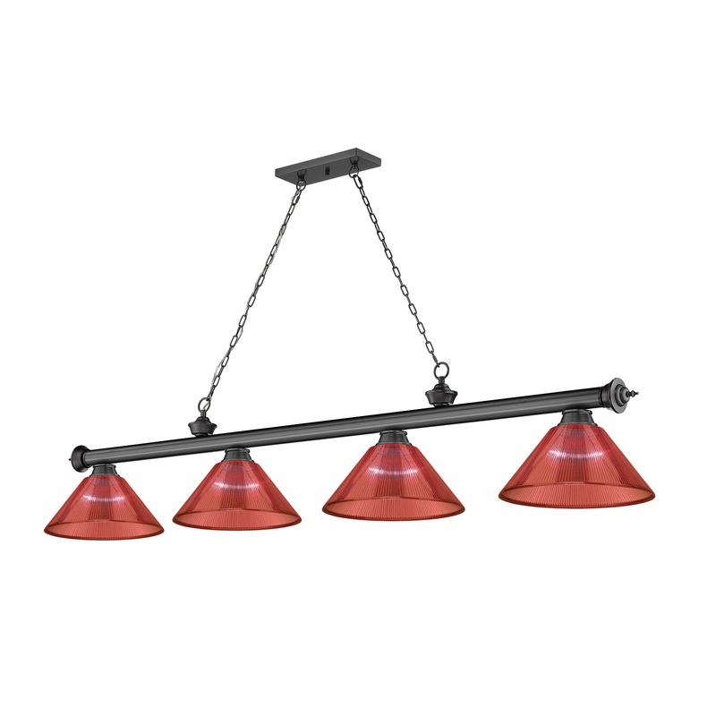 Z-Lite 2306-4BP-PRD Cordon Four Light Island Pendant, Bronze Plate