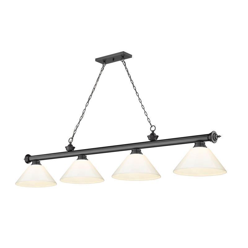 Z-Lite 2306-4BP-PWH Cordon Four Light Island Pendant, Bronze Plate