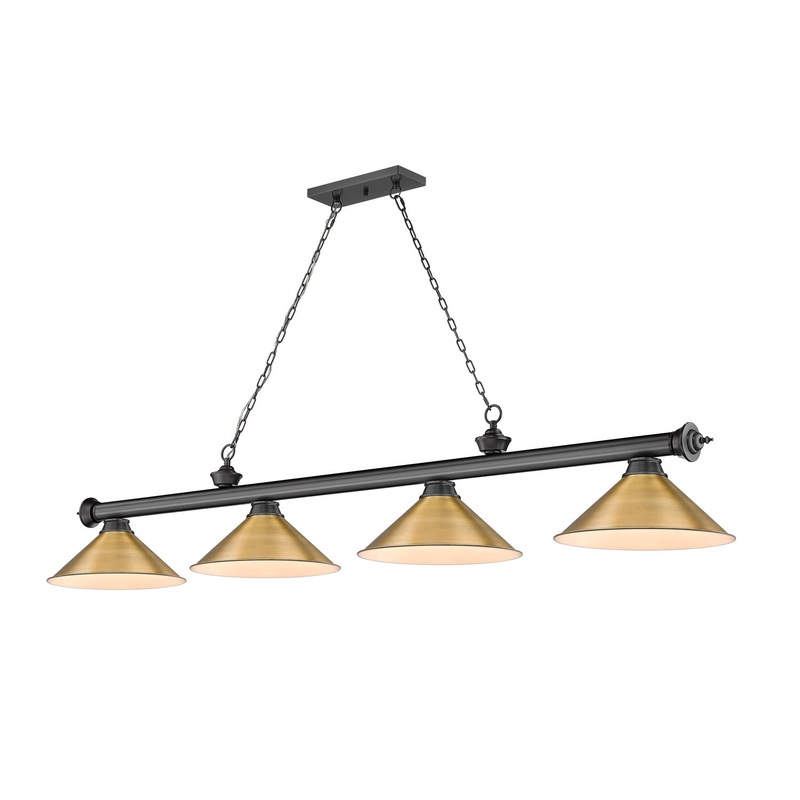 Z-Lite 2306-4BP-RB15 Cordon Four Light Island Pendant, Bronze Plate
