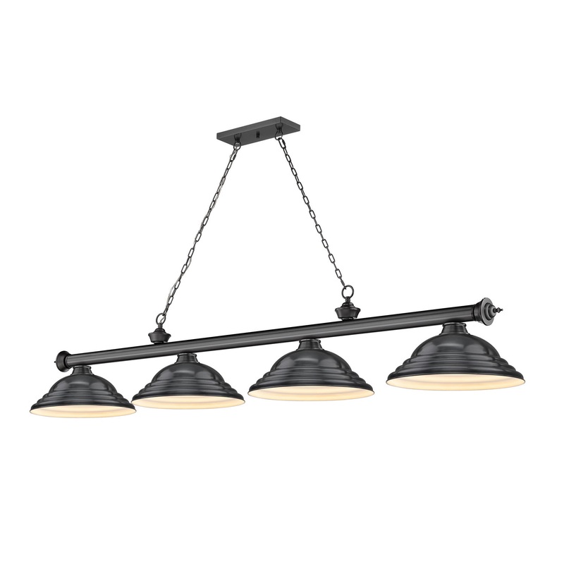 Z-Lite 2306-4BP-SBP Cordon Four Light Island Pendant, Bronze Plate