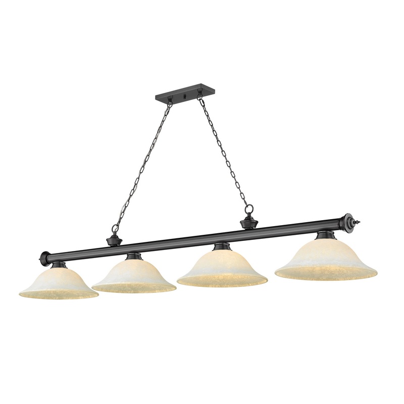 Z-Lite 2306-4BP-WM16 Cordon Four Light Island Pendant, Bronze Plate
