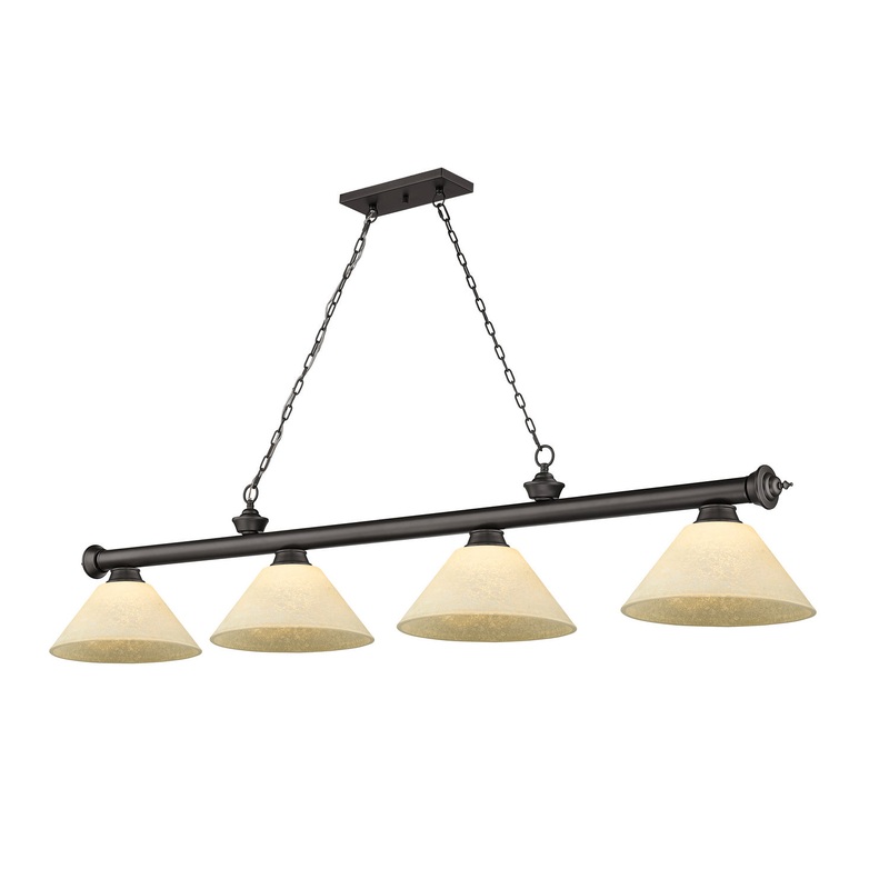 Z-Lite 2306-4BRZ-AGM14 Cordon Four Light Island Pendant, Bronze