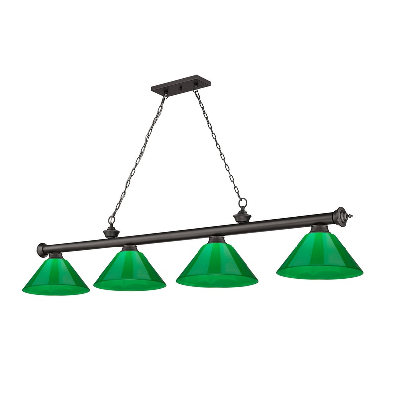 Z-Lite 2306-4BRZ-PGR Cordon Four Light Island Pendant, Bronze