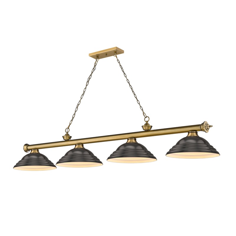 Z-Lite 2306-4RB-SBRZ Cordon Four Light Island Pendant, Rubbed Brass