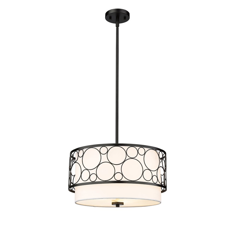 Z-Lite 197-17MB Kendall Three Light Pendant, Matte Black