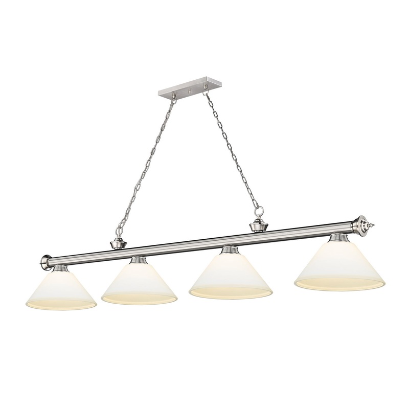 Z-Lite 2306-4BN-AMO14 Cordon Four Light Island Pendant, Brushed Nickel