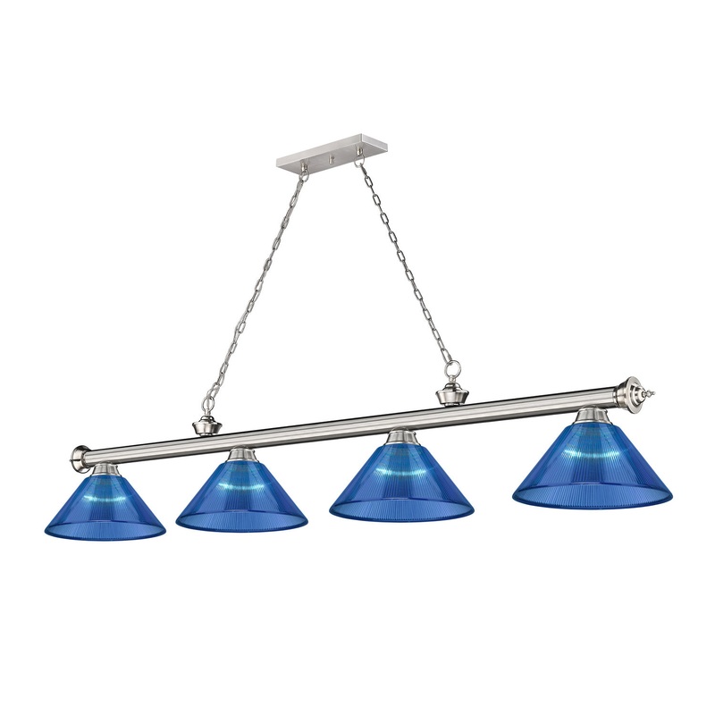 Z-Lite 2306-4BN-ARDB Cordon Four Light Island Pendant, Brushed Nickel