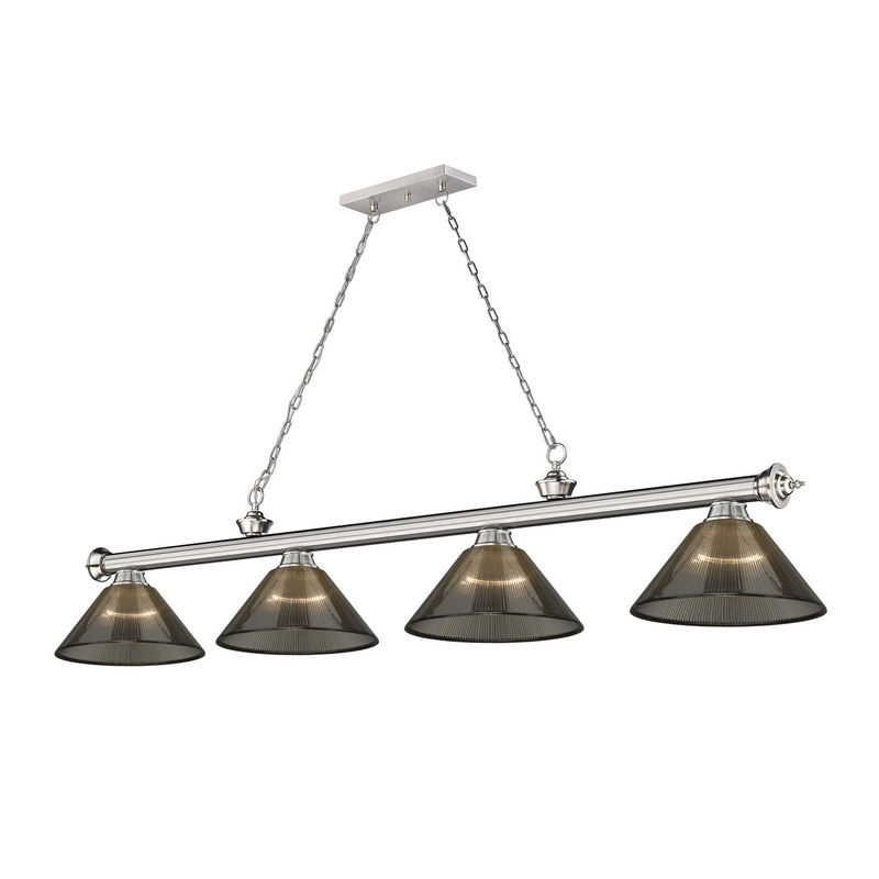 Z-Lite 2306-4BN-ARS Cordon Four Light Island Pendant, Brushed Nickel