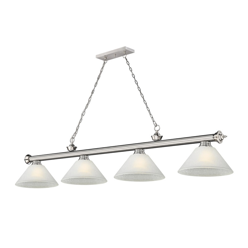 Z-Lite 2306-4BN-AWL14 Cordon Four Light Island Pendant, Brushed Nickel