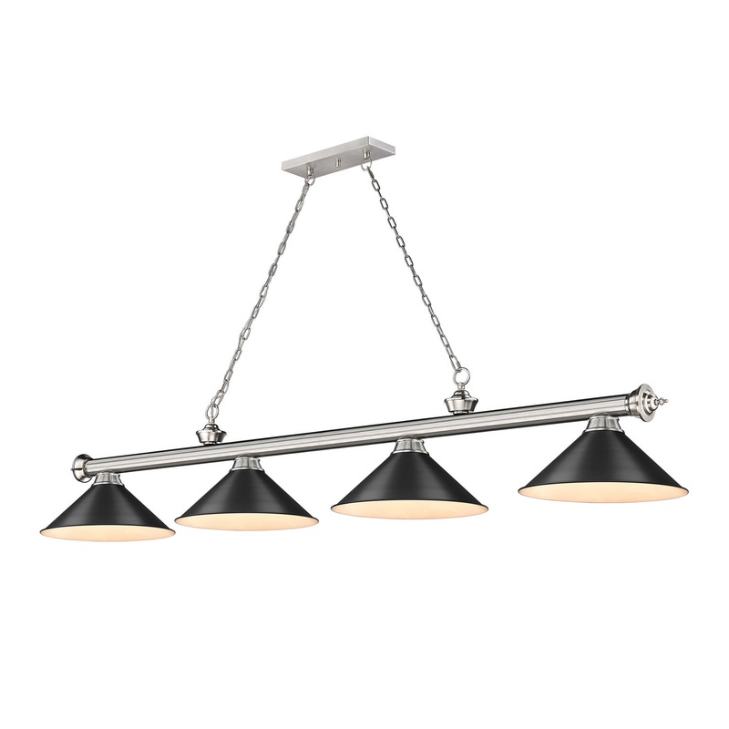 Z-Lite 2306-4BN-MB15 Cordon Four Light Island Pendant, Brushed Nickel