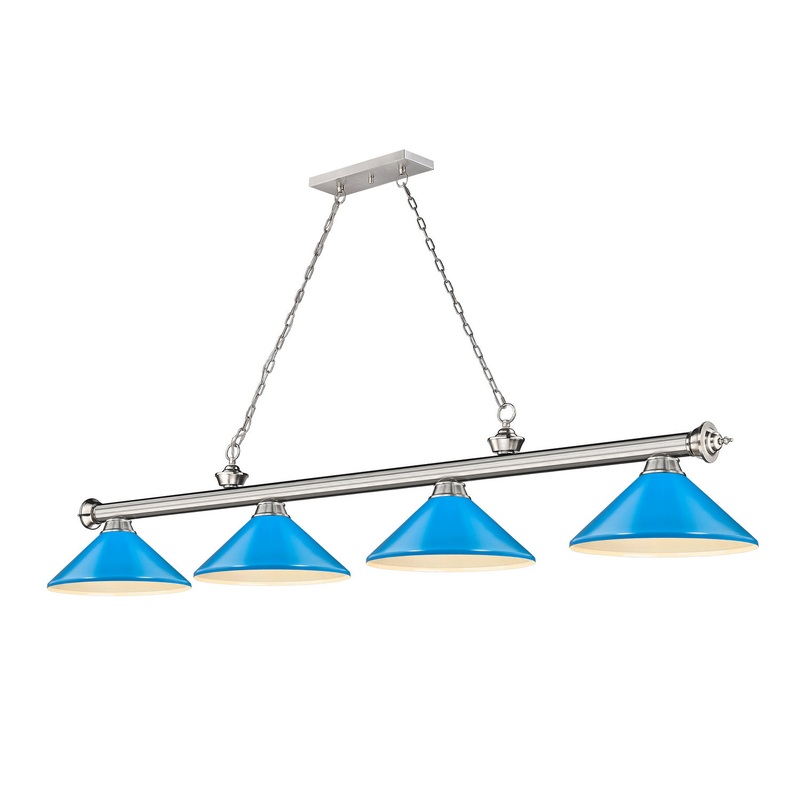 Z-Lite 2306-4BN-MEB Cordon Four Light Island Pendant, Brushed Nickel