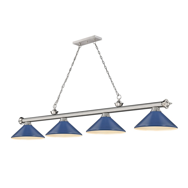 Z-Lite 2306-4BN-MNB Cordon Four Light Island Pendant, Brushed Nickel