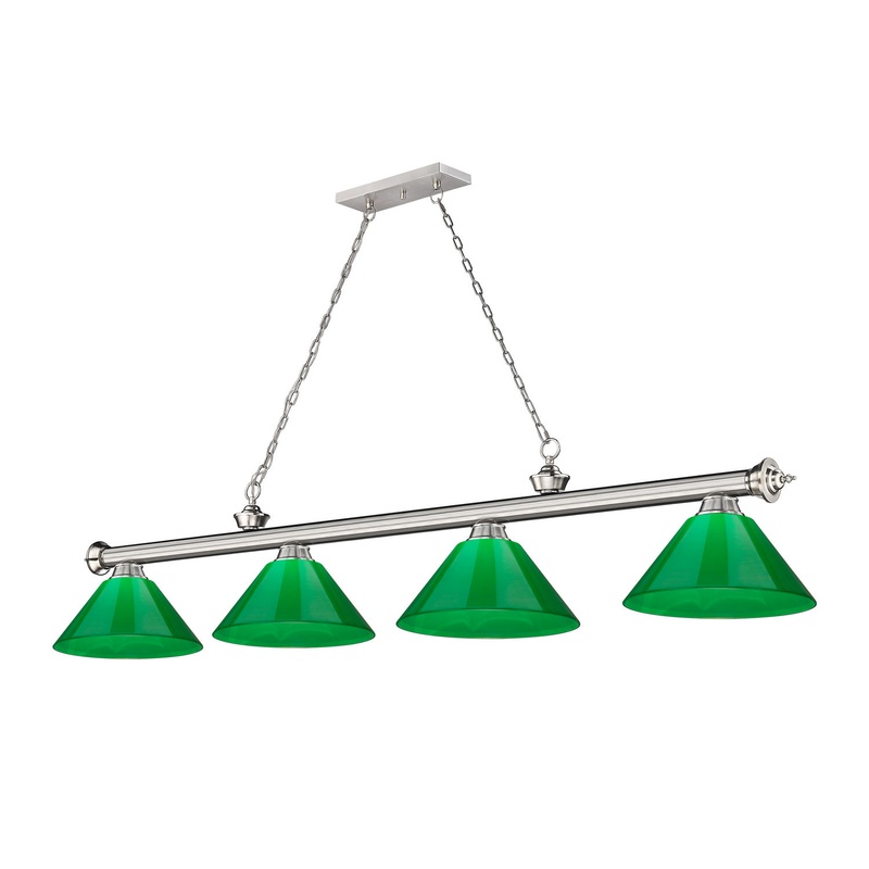 Z-Lite 2306-4BN-PGR Cordon Four Light Island Pendant, Brushed Nickel