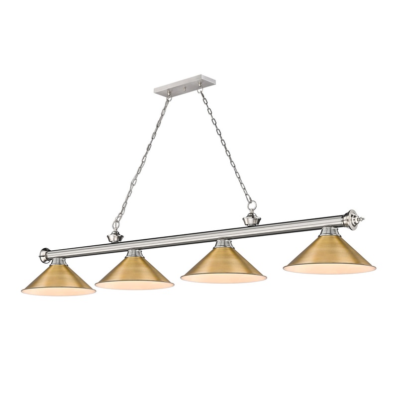 Z-Lite 2306-4BN-RB15 Cordon Four Light Island Pendant, Brushed Nickel